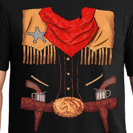 Funny Western Sheriff Vest Halloween Cowboy Easy DIY Costume Pajama Set