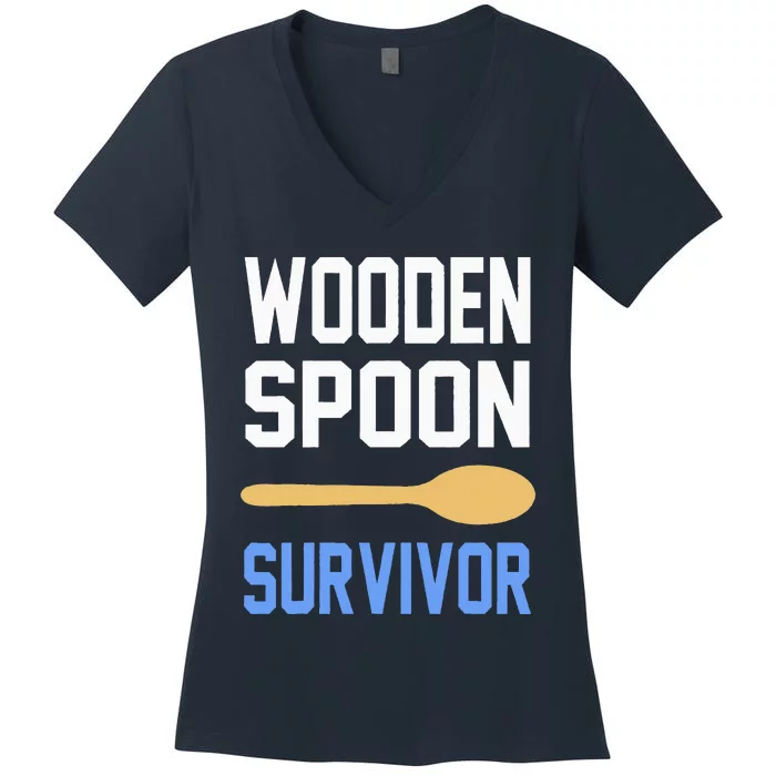 Funny Wooden Spoon Survivor I Survived Wooden Spoon Vintage Women's V-Neck T-Shirt