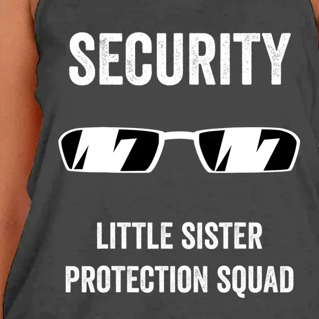 Funny Wedding Security Little Sister Protection Squad Women's Knotted Racerback Tank