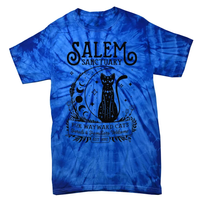 Funny Witch Salem Home For Wayward Black Cats 1692 Halloween Tie-Dye T-Shirt