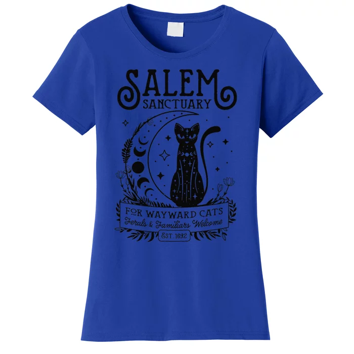 Funny Witch Salem Home For Wayward Black Cats 1692 Halloween Women's T-Shirt