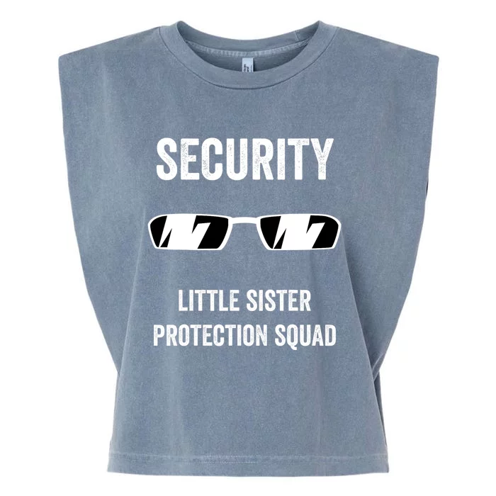 Funny Wedding Security Little Sister Protection Squad Garment-Dyed Women's Muscle Tee