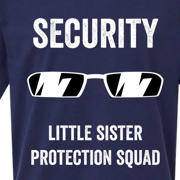 Funny Wedding Security Little Sister Protection Squad Sueded Cloud Jersey T-Shirt