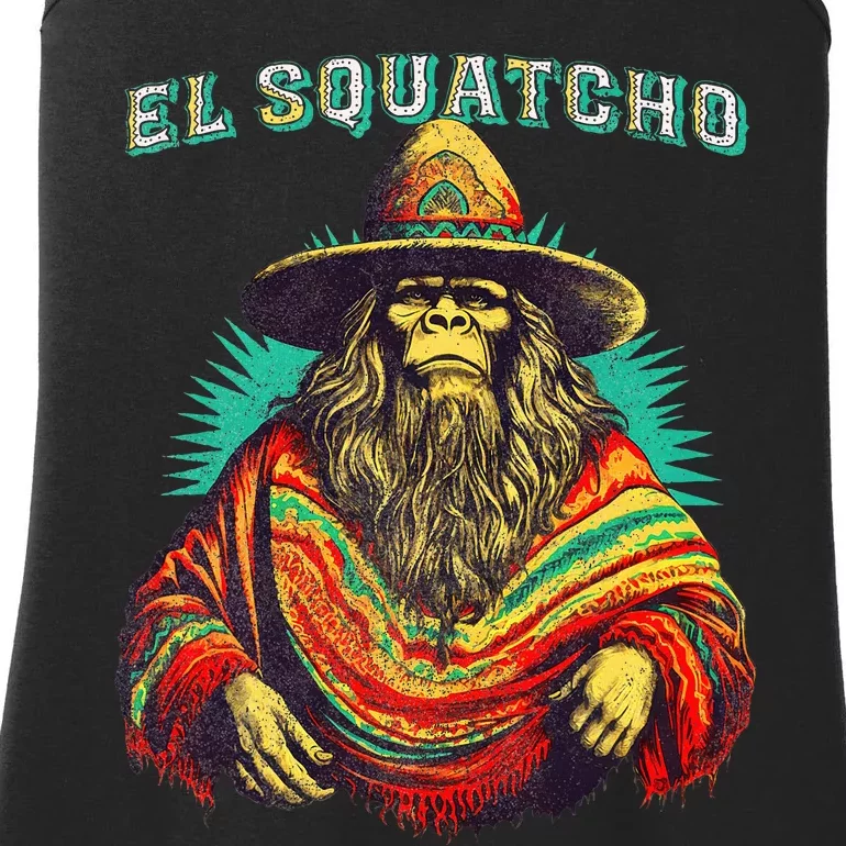 Funny Western Sasquatch Poncho Ladies Essential Tank