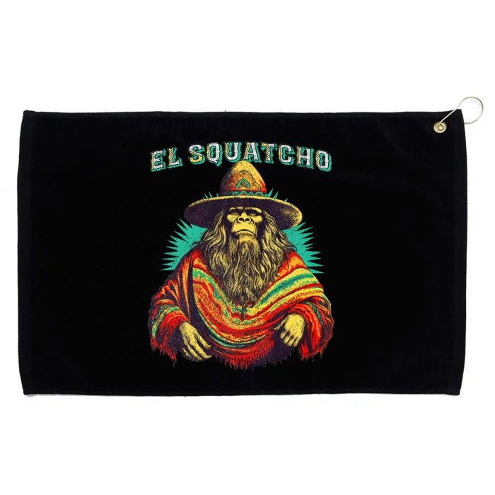 Funny Western Sasquatch Poncho Grommeted Golf Towel