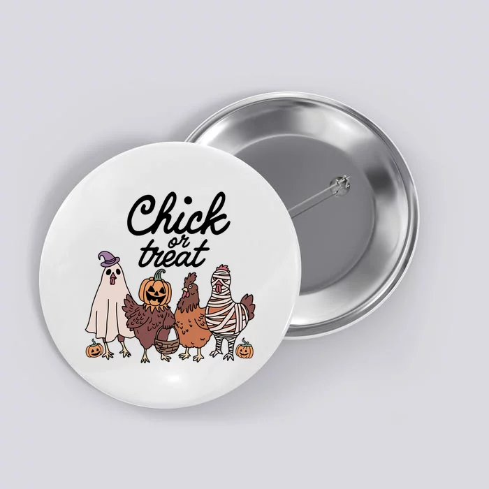 Funny Witch Spooky Chicken Halloween Costume Chick Or Treat Button