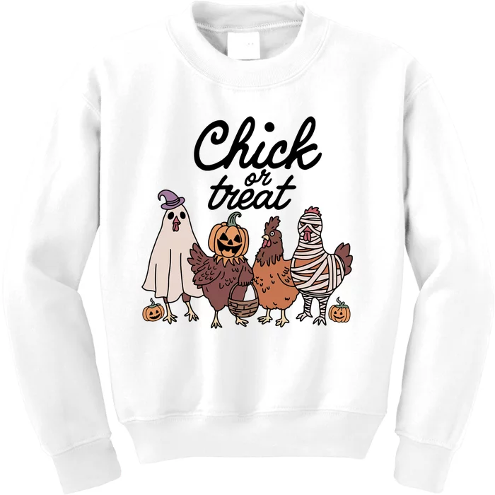 Funny Witch Spooky Chicken Halloween Costume Chick Or Treat Kids Sweatshirt