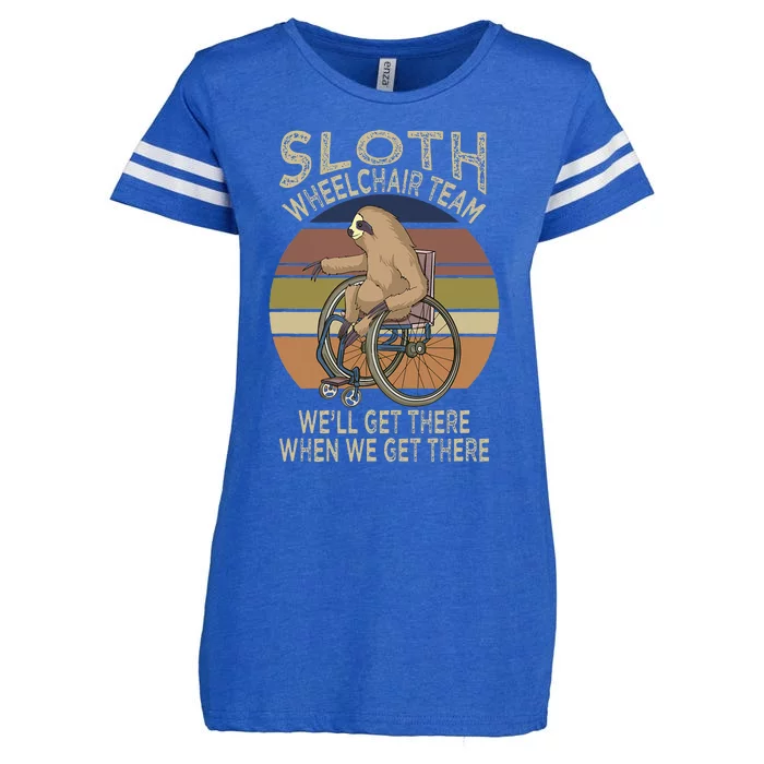 Funny Wheelchair Saying Humor Handicap People Sloth Enza Ladies Jersey Football T-Shirt