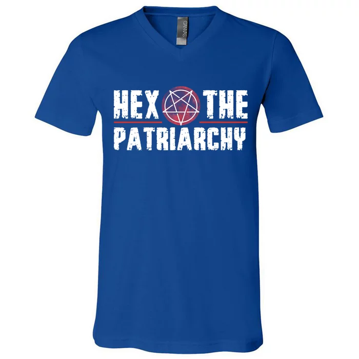 Feminist Witch Smash The Patriarchy Hex The Patriarchy Gift V-Neck T-Shirt