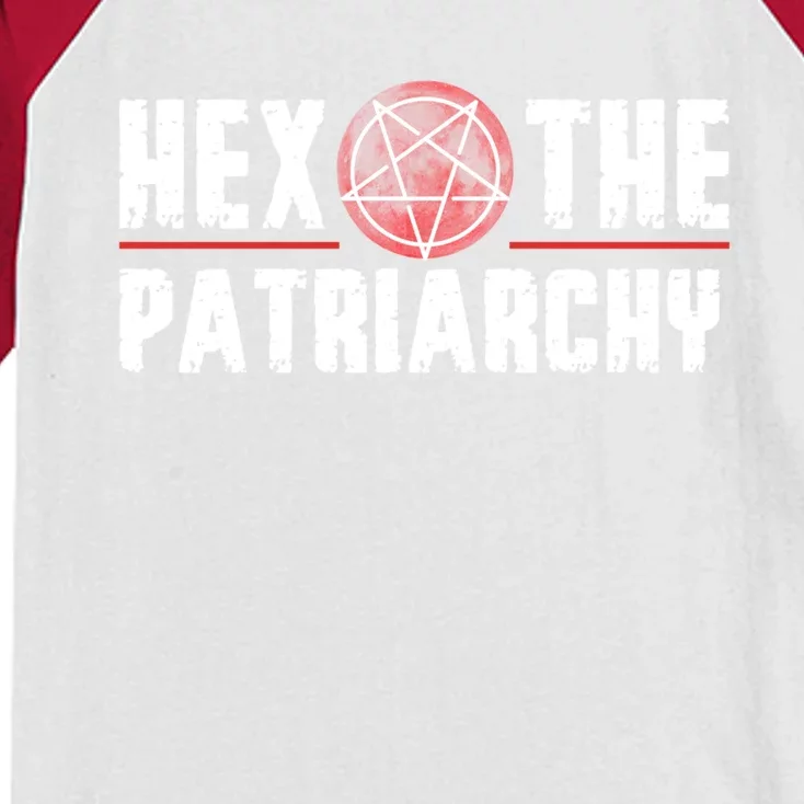 Feminist Witch Smash The Patriarchy Hex The Patriarchy Gift Kids Colorblock Raglan Jersey