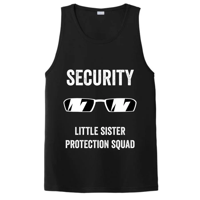 Funny Wedding Security Little Sister Protection Squad Performance Tank