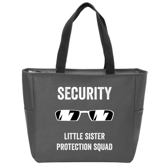 Funny Wedding Security Little Sister Protection Squad Zip Tote Bag