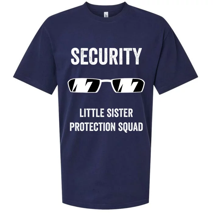 Funny Wedding Security Little Sister Protection Squad Sueded Cloud Jersey T-Shirt