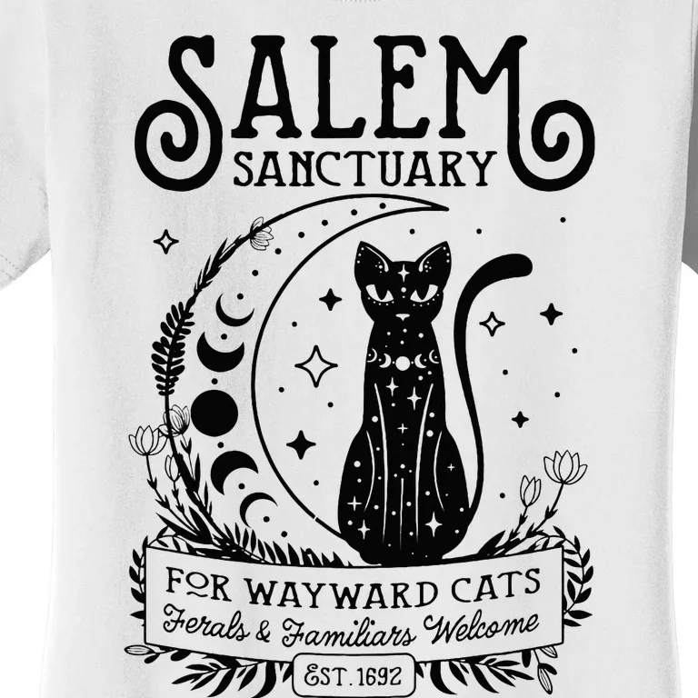 Funny Witch Salem Home For Wayward Black Cats 1692 Halloween Women's T-Shirt