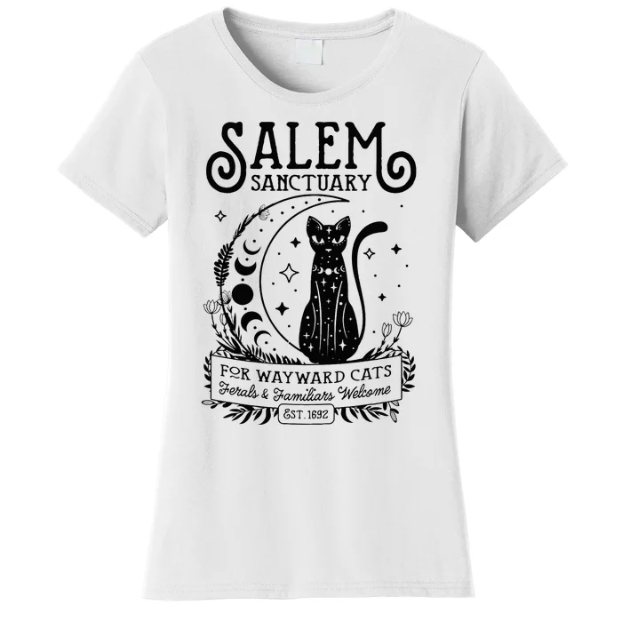 Funny Witch Salem Home For Wayward Black Cats 1692 Halloween Women's T-Shirt