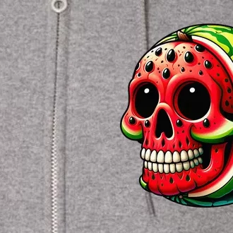 Funny Watermelon Skull Summer Tropical Fruit Lovers Full Zip Hoodie