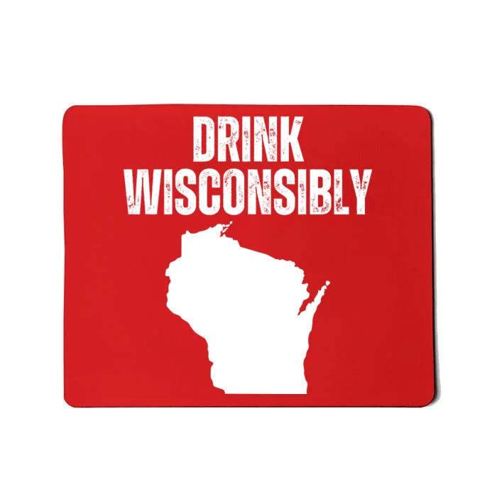 Funny Wisconsin State Map Drinking Trip Drink Wisconsibly Mousepad