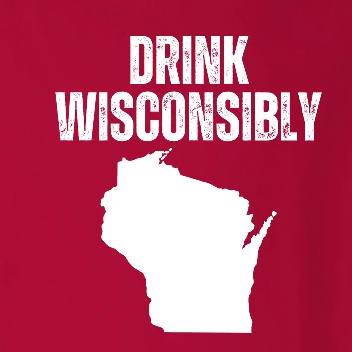 Funny Wisconsin State Map Drinking Trip Drink Wisconsibly Toddler Long Sleeve Shirt