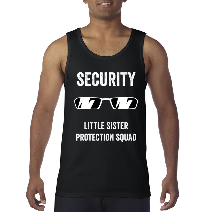 Funny Wedding Security Little Sister Protection Squad Tank Top