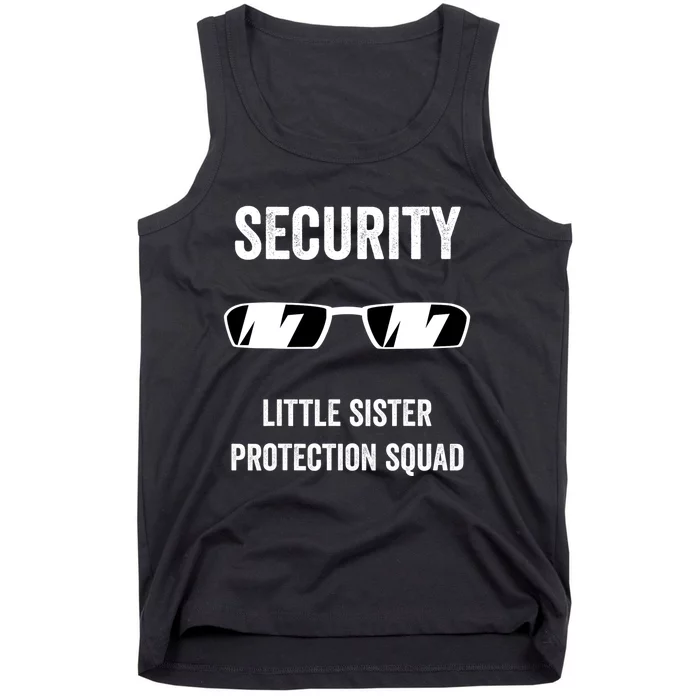 Funny Wedding Security Little Sister Protection Squad Tank Top