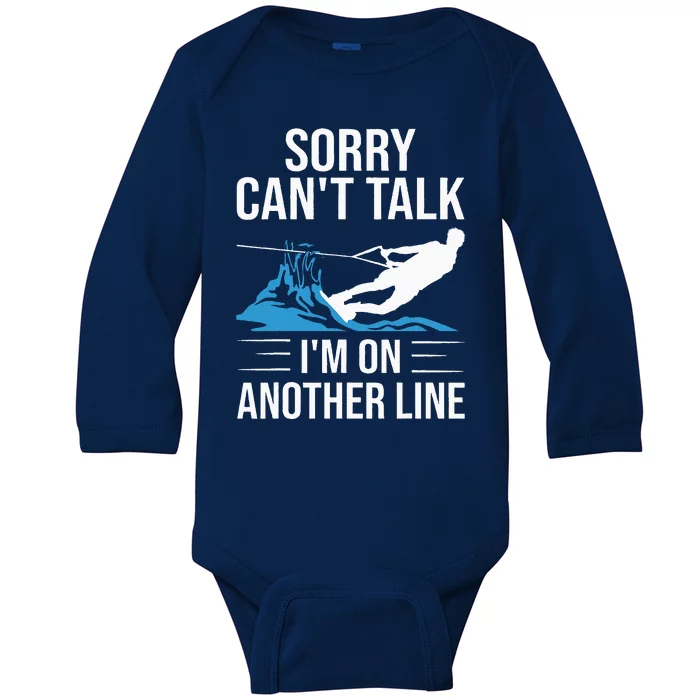 Funny Water Ski Designs For Women Water Skier Athletes Baby Long Sleeve Bodysuit