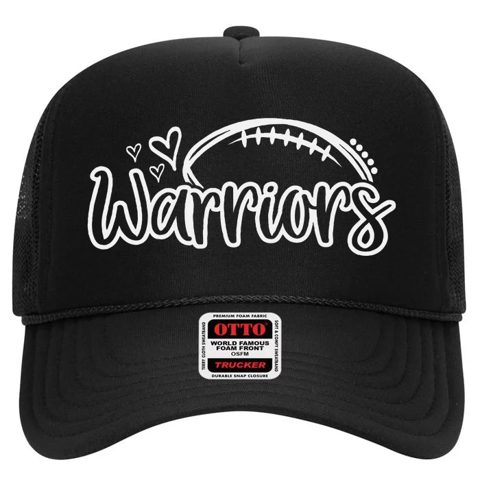 Football Warriors School Sports Fan Team Spirit High Crown Mesh Trucker Hat