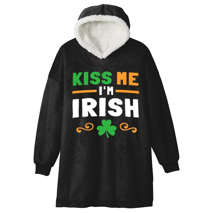 Funny Womenss St Patrick Day IM Irish Hooded Wearable Blanket