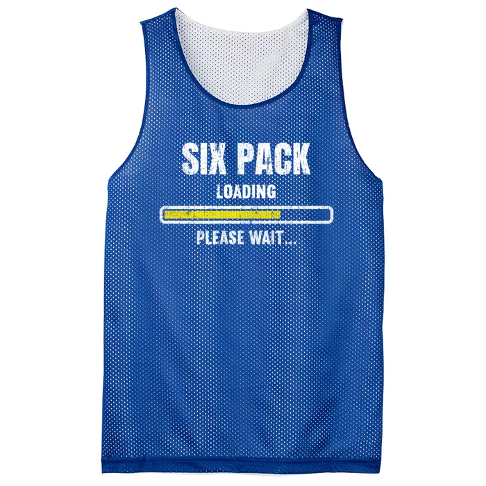 Funny Workout Saying Gift Six Pack Loading Please Wait Gift Mesh Reversible Basketball Jersey Tank