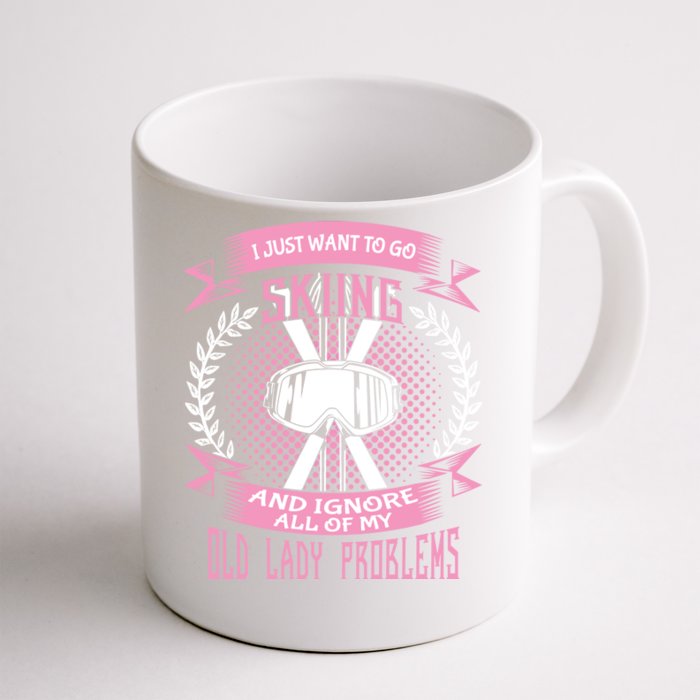 Funny Winter Skiing Snow Ski Skiers Novelty Mom Funny Gift Great Gift Front & Back Coffee Mug