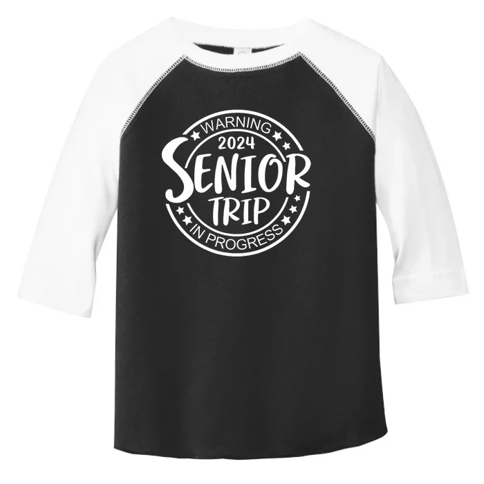 Funny Warning Senior Trip Class Of 2024 In Progress Matching Toddler Fine Jersey T-Shirt