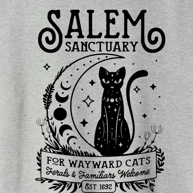 Funny Witch Salem Home For Wayward Black Cats 1692 Halloween Sweat Women's Crop Top Tee