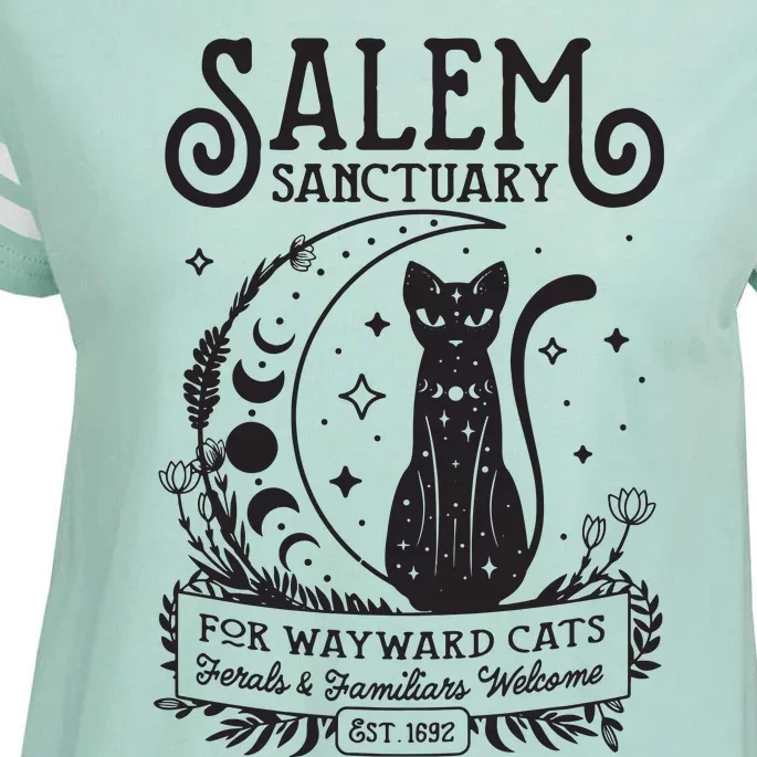 Funny Witch Salem Home For Wayward Black Cats 1692 Halloween Enza Ladies Jersey Football T-Shirt