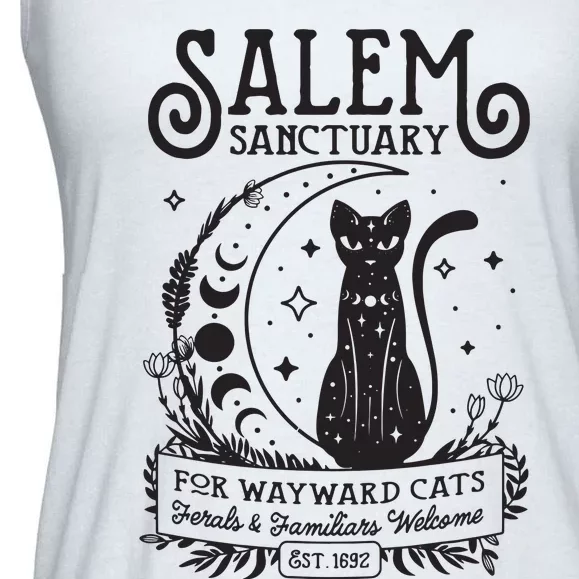 Funny Witch Salem Home For Wayward Black Cats 1692 Halloween Ladies Essential Flowy Tank