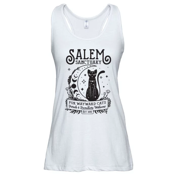 Funny Witch Salem Home For Wayward Black Cats 1692 Halloween Ladies Essential Flowy Tank