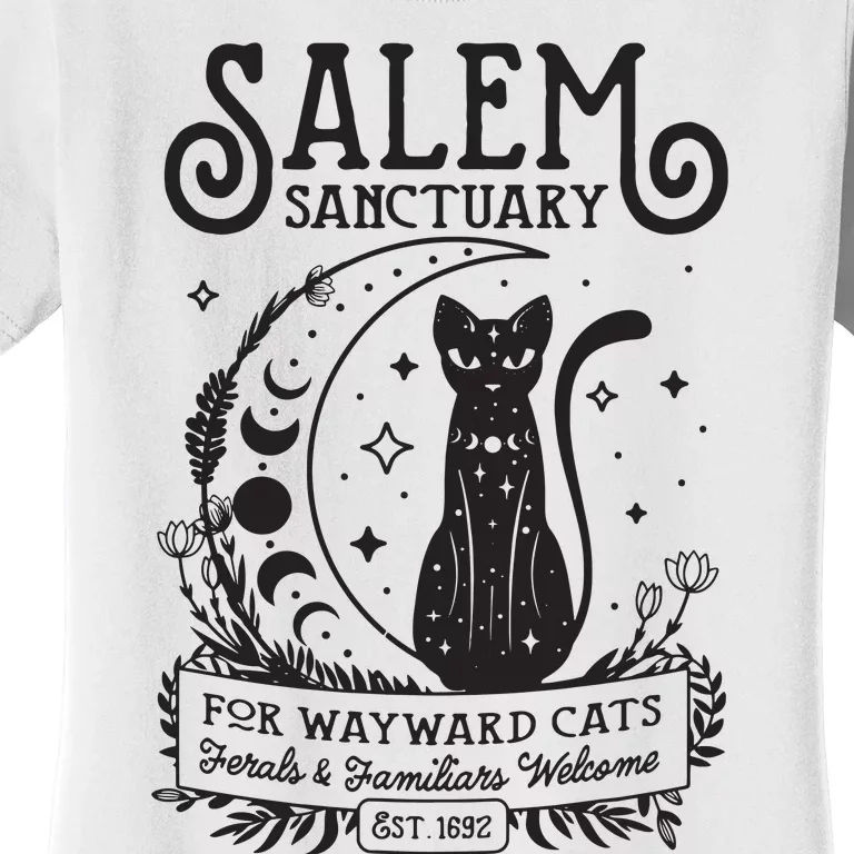 Funny Witch Salem Home For Wayward Black Cats 1692 Halloween Women's T-Shirt