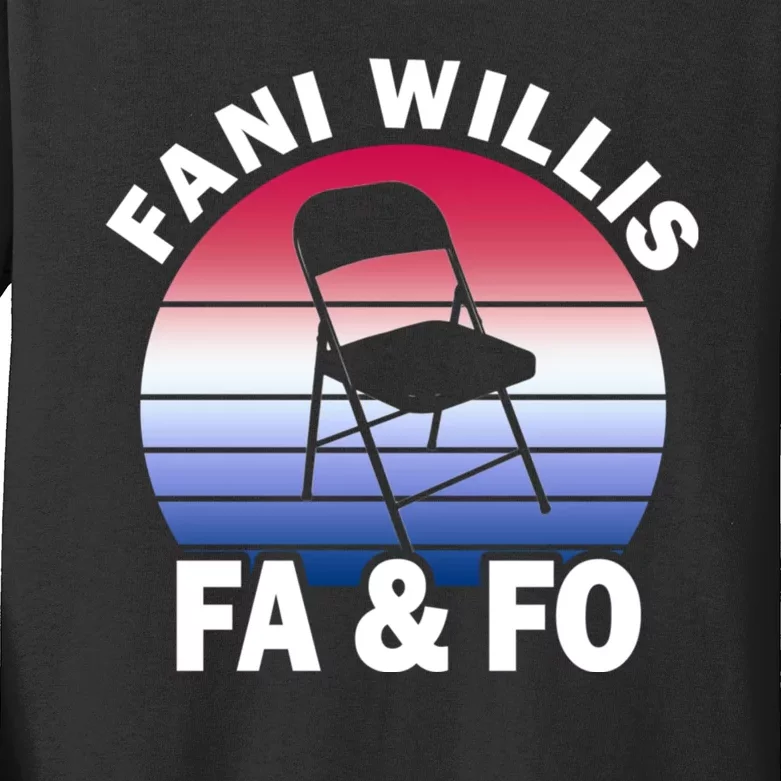 Fani Willis Says Fuck Around & Find Out Kids Long Sleeve Shirt