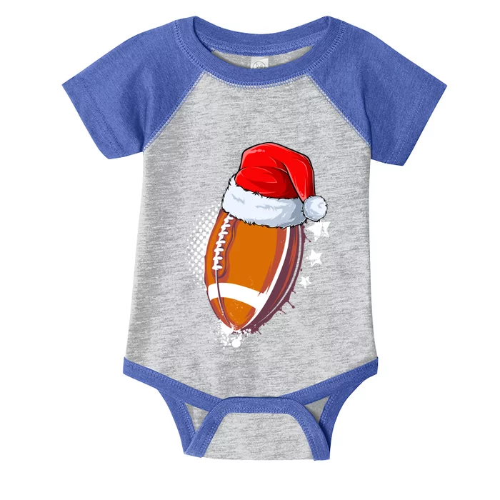 Football With Santa Hat Christmas Xmas Gift Infant Baby Jersey Bodysuit