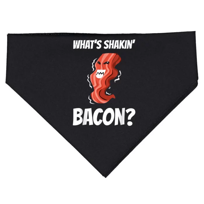 Funny What's Shakin' Bacon For Men Women Meat Eater BBQ USA-Made Doggie Bandana