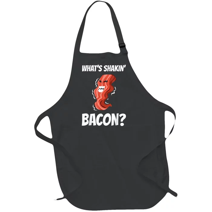 Funny What's Shakin' Bacon For Men Women Meat Eater BBQ Full-Length Apron With Pocket