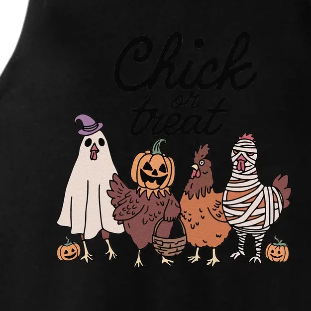 Funny Witch Spooky Chicken Halloween Costume Chick Or Treat Gift Ladies Tri-Blend Wicking Tank