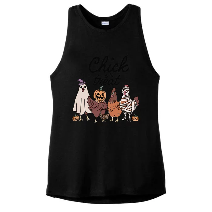 Funny Witch Spooky Chicken Halloween Costume Chick Or Treat Gift Ladies Tri-Blend Wicking Tank