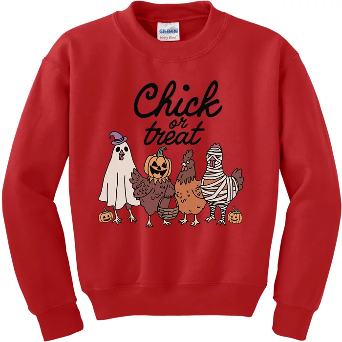 Funny Witch Spooky Chicken Halloween Costume Chick Or Treat Gift Kids Sweatshirt