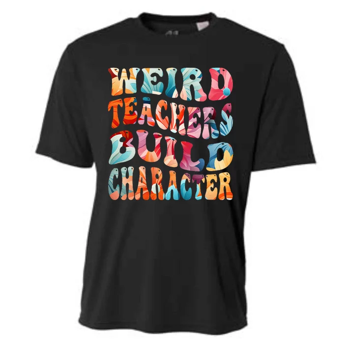 Funny Weird Teachers Build Character Cooling Performance Crew T-Shirt