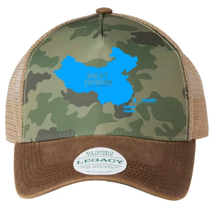 Funny West Taiwan China Map Hongkong Taiwan China Gift Legacy Tie Dye Trucker Hat