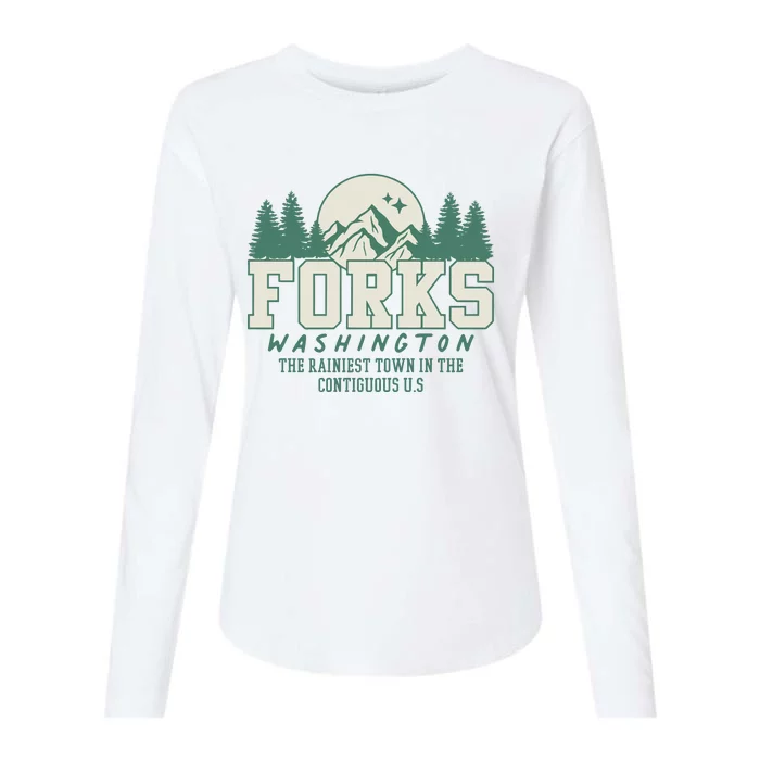 Forks Washington Twilight Inspired Retro Vintage Aesthetic Womens Cotton Relaxed Long Sleeve T-Shirt