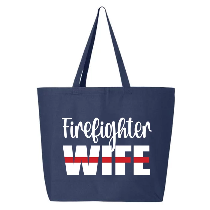 Firefighter Wife Thin Red Line Husband Proud Fire Wife Gift 25L Jumbo Tote