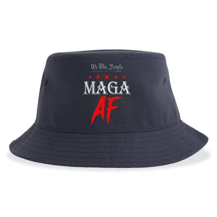 Funny We The People Maga Af Us Flag We The People Maga Af Sustainable Bucket Hat