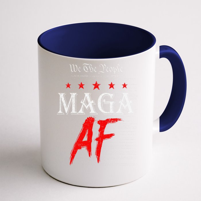 Funny We The People Maga Af Us Flag We The People Maga Af Front & Back Coffee Mug