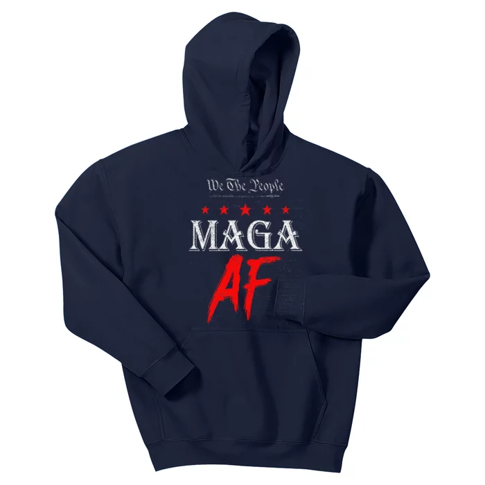 Funny We The People Maga Af Us Flag We The People Maga Af Kids Hoodie