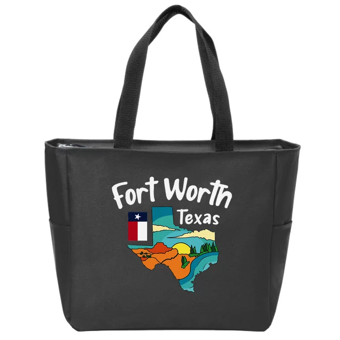 Fort Worth Texas Zip Tote Bag